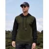 COOFANDY Mens Hooded Sweatshirt Casual Long Sleeve Drawstring Waffle Knit Pullover Hoodies(Pat6(army Green&black))