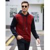 COOFANDY Mens Hooded Sweatshirt Casual Long Sleeve Drawstring Waffle Knit Pullover Hoodies(Pat7(red&navy Blue))