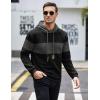 COOFANDY Mens Hooded Sweatshirt Casual Long Sleeve Drawstring Waffle Knit Pullover Hoodies(Pat8(black&light Gray))