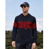 COOFANDY Mens Hooded Sweatshirt Casual Long Sleeve Drawstring Waffle Knit Pullover Hoodies(Pat9(navy Blue&wine Red))
