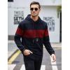 COOFANDY Mens Hooded Sweatshirt Casual Long Sleeve Drawstring Waffle Knit Pullover Hoodies(Pat9(navy Blue&wine Red))