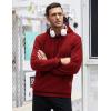 COOFANDY Mens Hooded Sweatshirt Casual Long Sleeve Drawstring Waffle Knit Pullover Hoodies(Red)