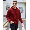 COOFANDY Mens Hooded Sweatshirt Casual Long Sleeve Drawstring Waffle Knit Pullover Hoodies(Red)