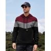 COOFANDY Mens Hooded Sweatshirt Casual Long Sleeve Drawstring Waffle Knit Pullover Hoodies(Red/Black P13)