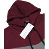 COOFANDY Mens Hooded Sweatshirt Casual Long Sleeve Drawstring Waffle Knit Pullover Hoodies(Red/Black P13)