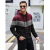 COOFANDY Mens Hooded Sweatshirt Casual Long Sleeve Drawstring Waffle Knit Pullover Hoodies(Red/Black P13)