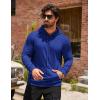 COOFANDY Mens Hooded Sweatshirt Casual Long Sleeve Drawstring Waffle Knit Pullover Hoodies(Royal Blue)
