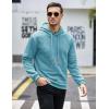 COOFANDY Mens Hooded Sweatshirt Casual Long Sleeve Drawstring Waffle Knit Pullover Hoodies(Sky Blue)