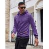 COOFANDY Mens Hooded Sweatshirt Casual Long Sleeve Drawstring Waffle Knit Pullover Hoodies(Violet)