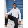 COOFANDY Mens Hooded Sweatshirt Casual Long Sleeve Drawstring Waffle Knit Pullover Hoodies(White)