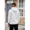 COOFANDY Mens Hooded Sweatshirt Casual Long Sleeve Drawstring Waffle Knit Pullover Hoodies(White)