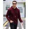 COOFANDY Mens Hooded Sweatshirt Casual Long Sleeve Drawstring Waffle Knit Pullover Hoodies(Wine Red)