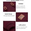 COOFANDY Mens Hooded Sweatshirt Casual Long Sleeve Drawstring Waffle Knit Pullover Hoodies(Wine Red)