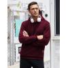 COOFANDY Mens Hooded Sweatshirt Casual Long Sleeve Drawstring Waffle Knit Pullover Hoodies(Wine Red)