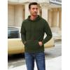 COOFANDY Mens Hooded Sweatshirt Long Sleeve Quilted Sweatshirt Casual Fashion Pullover Hoodies with Pocket(Army Green)