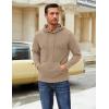 COOFANDY Mens Hooded Sweatshirt Long Sleeve Quilted Sweatshirt Casual Fashion Pullover Hoodies with Pocket(Khaki)