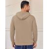 COOFANDY Mens Hooded Sweatshirt Long Sleeve Quilted Sweatshirt Casual Fashion Pullover Hoodies with Pocket(Khaki)