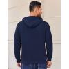COOFANDY Mens Hooded Sweatshirt Long Sleeve Quilted Sweatshirt Casual Fashion Pullover Hoodies with Pocket(Navy Blue)