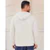 COOFANDY Mens Hooded Sweatshirt Long Sleeve Quilted Sweatshirt Casual Fashion Pullover Hoodies with Pocket(White)