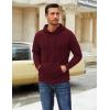 COOFANDY Mens Hooded Sweatshirt Long Sleeve Quilted Sweatshirt Casual Fashion Pullover Hoodies with Pocket(Wine Red)