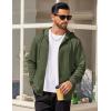 COOFANDY Mens Hooded Sweatshirt Zip Up Casual Knit Hoodies Fashion Drawstring Sweatshirts with Pockets(Army Green)