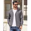 COOFANDY Mens Hooded Sweatshirt Zip Up Casual Knit Hoodies Fashion Drawstring Sweatshirts with Pockets(Dark Grey)