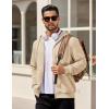 COOFANDY Mens Hooded Sweatshirt Zip Up Casual Knit Hoodies Fashion Drawstring Sweatshirts with Pockets(Khaki)