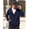 COOFANDY Mens Hooded Sweatshirt Zip Up Casual Knit Hoodies Fashion Drawstring Sweatshirts with Pockets(Navy Blue)