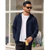 COOFANDY Mens Hooded Sweatshirt Zip Up Casual Knit Hoodies Fashion Drawstring Sweatshirts with Pockets(Navy Blue)