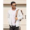 COOFANDY Mens Hooded Sweatshirt Zip Up Casual Knit Hoodies Fashion Drawstring Sweatshirts with Pockets(White)