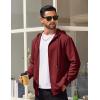 COOFANDY Mens Hooded Sweatshirt Zip Up Casual Knit Hoodies Fashion Drawstring Sweatshirts with Pockets(Wine Red)