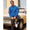 COOFANDY Men’s Hooded Sweatshirts Long Sleeve Casual Pullover Hoodie Waffle Knit Sweatshirt with Pocket(Blue)