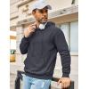 COOFANDY Men’s Hooded Sweatshirts Long Sleeve Casual Pullover Hoodie Waffle Knit Sweatshirt with Pocket(Dark Grey)