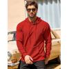 COOFANDY Men’s Hooded Sweatshirts Long Sleeve Casual Pullover Hoodie Waffle Knit Sweatshirt with Pocket(Red)