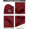 COOFANDY Men’s Hooded Sweatshirts Long Sleeve Casual Pullover Hoodie Waffle Knit Sweatshirt with Pocket(Wine Red)