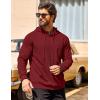 COOFANDY Men’s Hooded Sweatshirts Long Sleeve Casual Pullover Hoodie Waffle Knit Sweatshirt with Pocket(Wine Red)