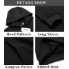 COOFANDY Men’s Hooded Sweatshirts Long Sleeve Casual Waffle Knit Pullover Hoodies with Kanga Pocket(Black)