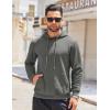 COOFANDY Men’s Hooded Sweatshirts Long Sleeve Casual Waffle Knit Pullover Hoodies with Kanga Pocket(Dark Grey)
