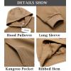 COOFANDY Men’s Hooded Sweatshirts Long Sleeve Casual Waffle Knit Pullover Hoodies with Kanga Pocket(Light Brown)