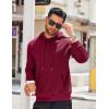 COOFANDY Men’s Hooded Sweatshirts Long Sleeve Casual Waffle Knit Pullover Hoodies with Kanga Pocket(Wine Red)