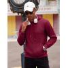 COOFANDY Men’s Hooded Sweatshirts Long Sleeve Casual Waffle Knit Pullover Hoodies with Kanga Pocket(Wine Red)