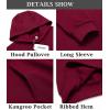 COOFANDY Men’s Hooded Sweatshirts Long Sleeve Casual Waffle Knit Pullover Hoodies with Kanga Pocket(Wine Red)