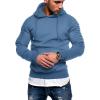 COOFANDY Mens Hoodie Long Sleeve Casual Pullover Hooded Sweatshirt Fashion Drawstring Hoodies with Pocket(Dark Blue)