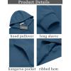 COOFANDY Mens Hoodie Long Sleeve Casual Pullover Hooded Sweatshirt Fashion Drawstring Hoodies with Pocket(Denim Blue)
