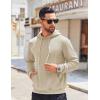 COOFANDY Mens Hoodie Long Sleeve Casual Pullover Hooded Sweatshirt Fashion Drawstring Hoodies with Pocket(Light Khaki)