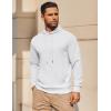 COOFANDY Mens Hoodie Long Sleeve Casual Pullover Hooded Sweatshirt Fashion Drawstring Hoodies with Pocket(White)