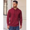 COOFANDY Mens Hoodie Long Sleeve Casual Pullover Hooded Sweatshirt Fashion Drawstring Hoodies with Pocket(Wine Red)