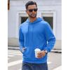 COOFANDY Men’s Hoodie Long Sleeve Hooded Pullover Casual Fashion Sweatshirts Drawstring Gym Hooded with Kanga Pocket(Clear Blue)