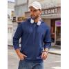 COOFANDY Men’s Hoodie Long Sleeve Hooded Pullover Casual Fashion Sweatshirts Drawstring Gym Hooded with Kanga Pocket(Deep Blue)