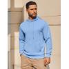 COOFANDY Men’s Hoodie Long Sleeve Hooded Pullover Casual Fashion Sweatshirts Drawstring Gym Hooded with Kanga Pocket(Light Blue)
